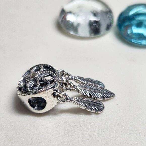 Authentic Pandora Dream Catcher Follow Your Dream Engraved 925 Dangle Bead Charm - Picture 4 of 6
